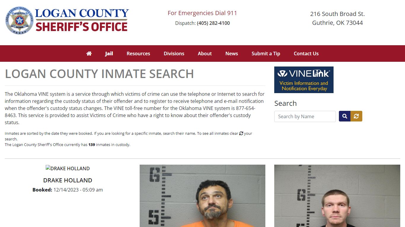Inmate Search - Logan County Sheriff's Office